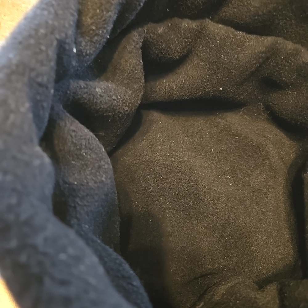 Black Leather Womens Bucket Hat Cotton Trim - Picture 10 of 16